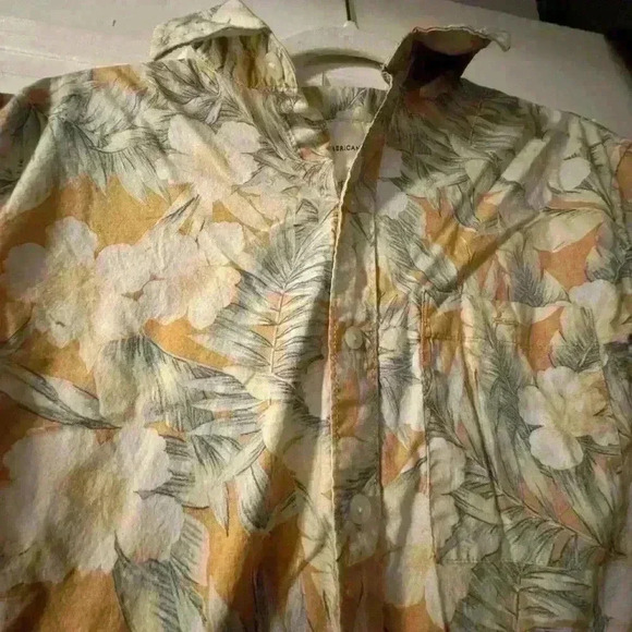American Eagle Button Up Shirt Summer Pool Beach Small - Picture 6 of 7
